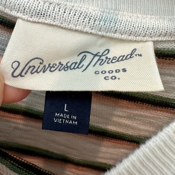 UNIVERSAL THREAD | Striped Cotton Mock Neck Top | Large - Picture 6 of 7
